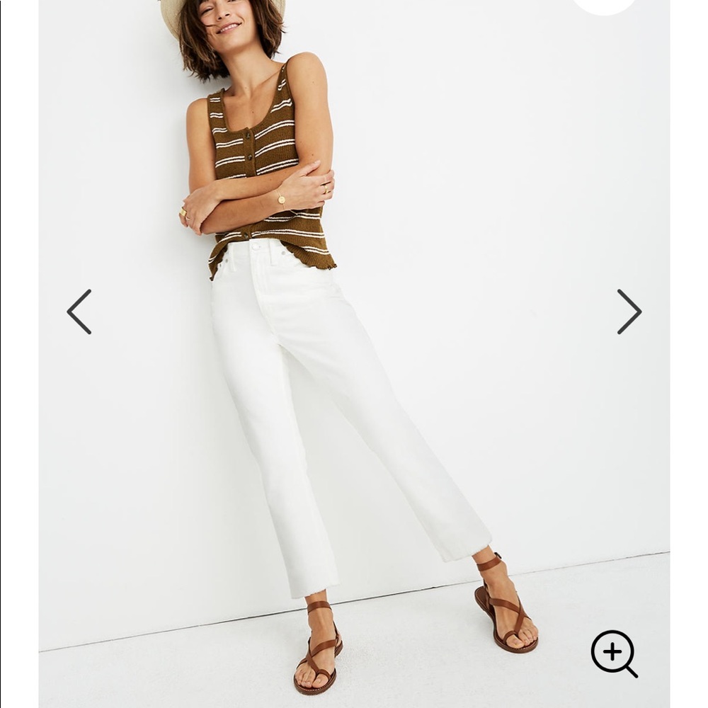NEW • Madewell • High Rise Slim Boyjean White Tile